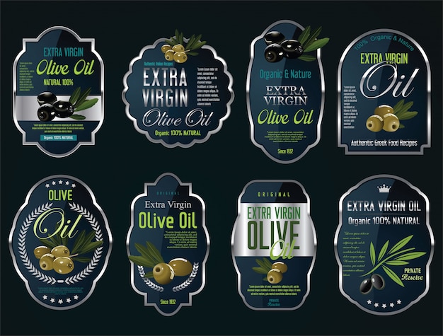 Vector olive oil  labels