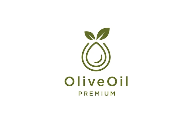 Olive oil line logo design template flat vector