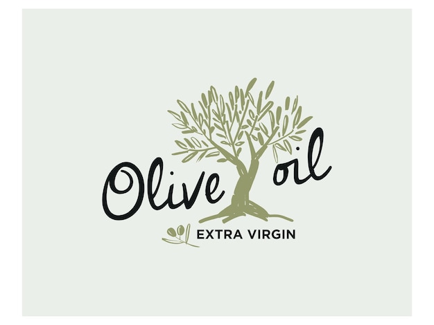 Vettore modello di progettazione del logotipo dell'olio d'oliva