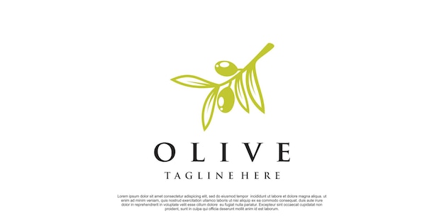 Design del logo dell'olio d'oliva con un concetto moderno vettore premium