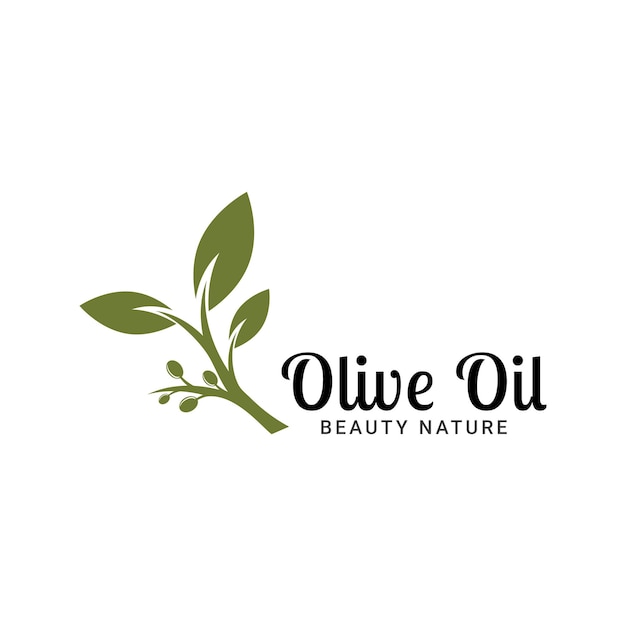 Modello vettoriale per il disegno dell'icona del logo dell'olio d'oliva.