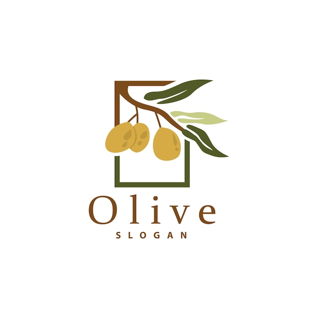 Olive Oil Logo Olive Leaf Plant Herbal Garden Vector Simple Elegant Luxurious Icon Design Template illustration