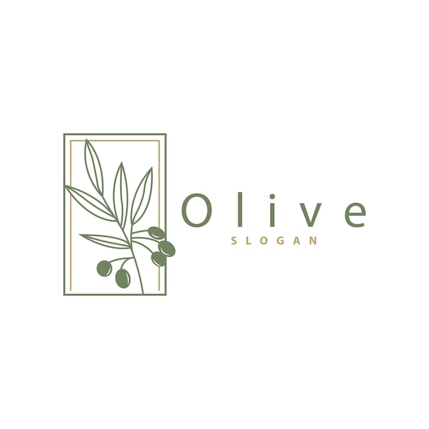 Olive Oil Logo Premium Design Fresh Plant Garden Simple Minimalist Templet Symbol Illustration