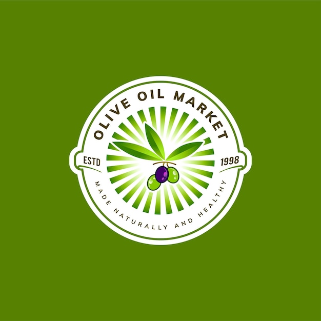 オリーブオイルのロゴのテンプレートデザイン
