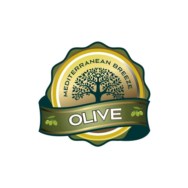 Vettore il modello di logo dell'olio d'oliva