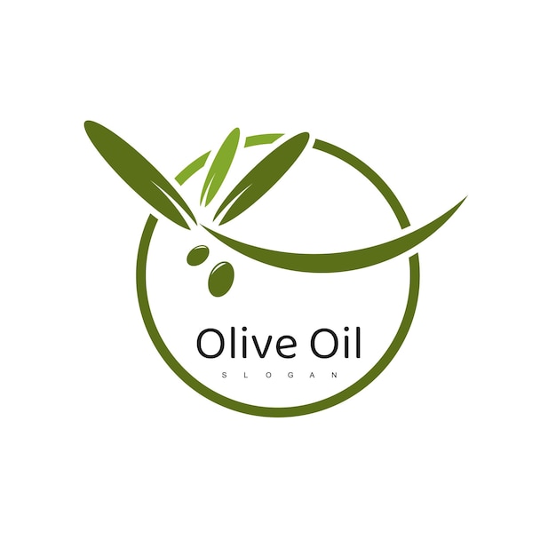 Olive oil logo with droplet symbol