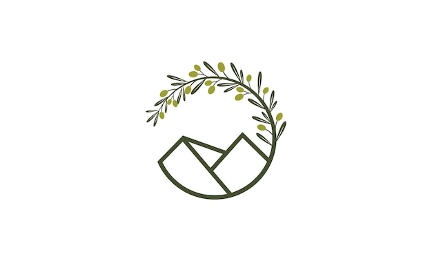 olive oil mountain logo design