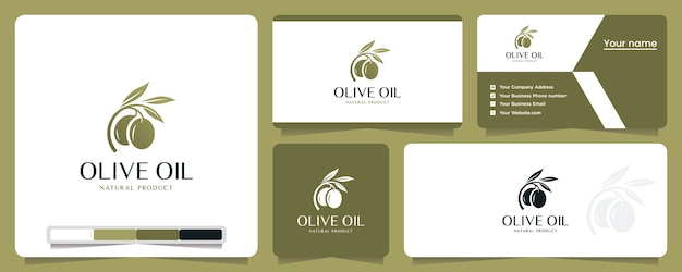 Olio d'oliva, natura, salute, ispirazione per il design del logo