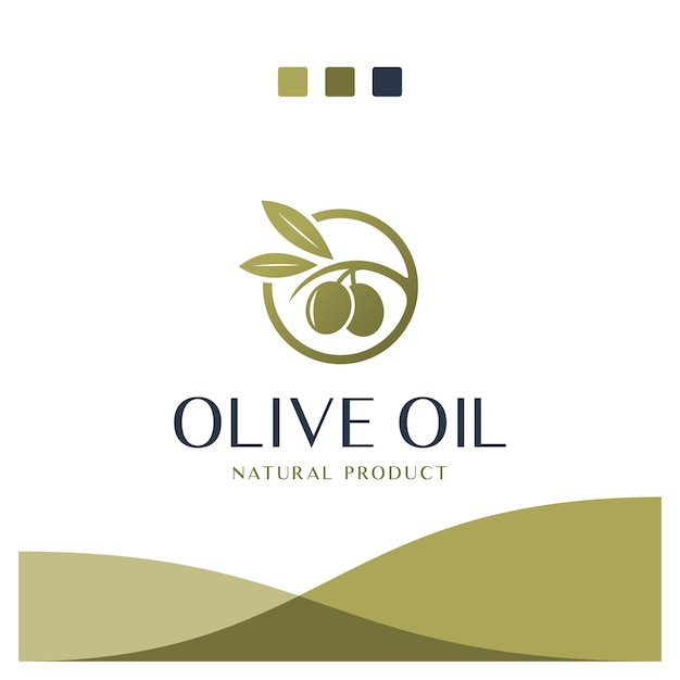 Olio d'oliva, natura, ispirazione per il design del logo