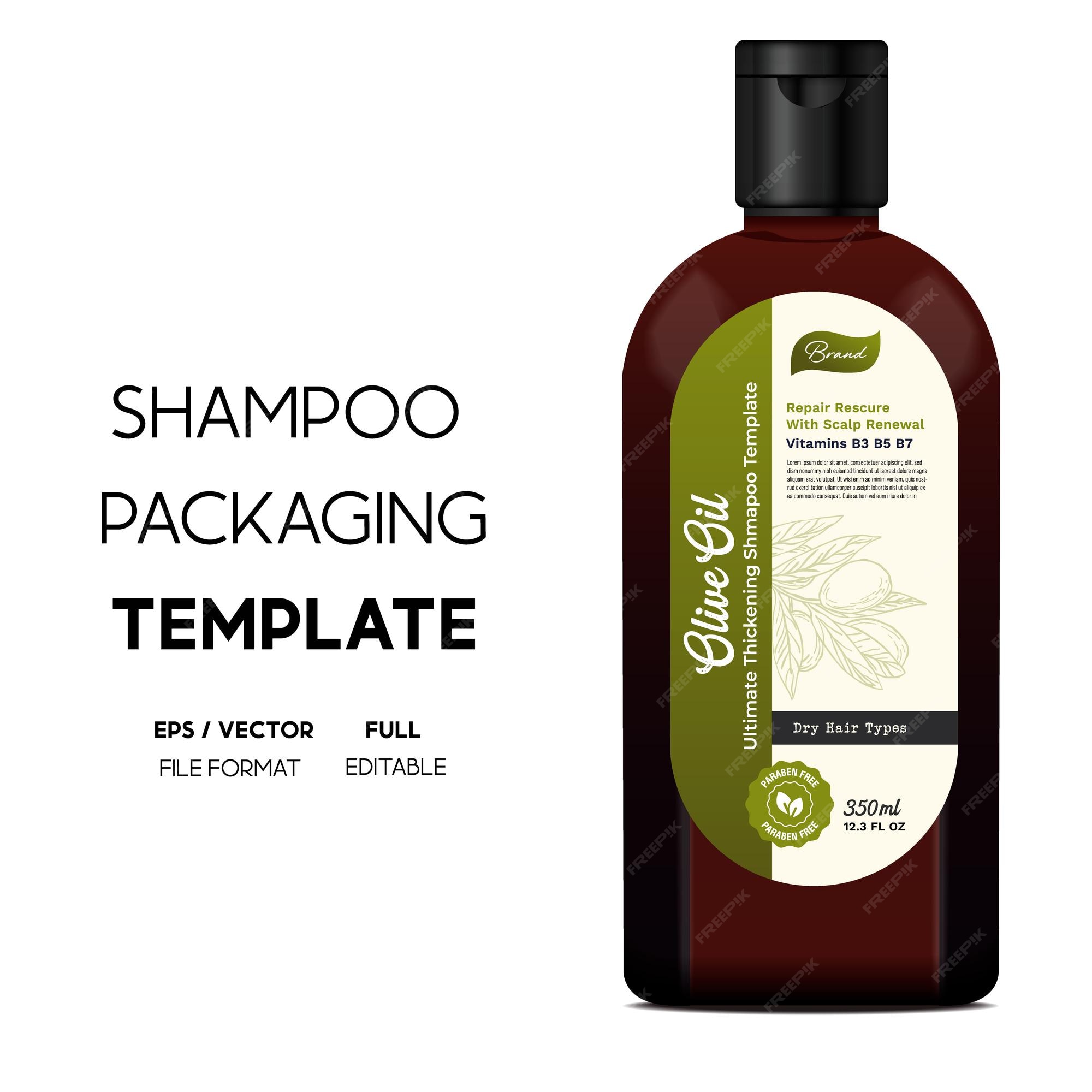 Vector Olive oil shampoo packaging design template for hair care shampoo bottle vector.