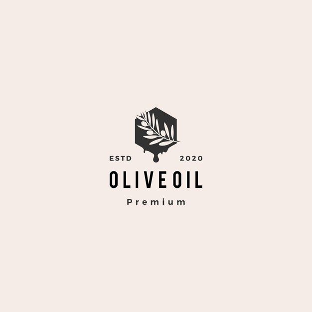 Olive oil tree branch logo hipster vintage retro  icon illustration