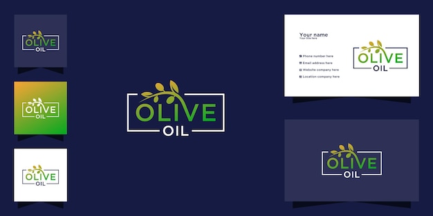 Olive oil typography logo template