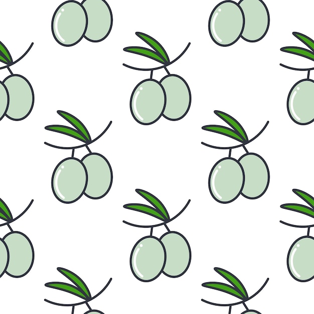 Olive seamless pattern vector illustration