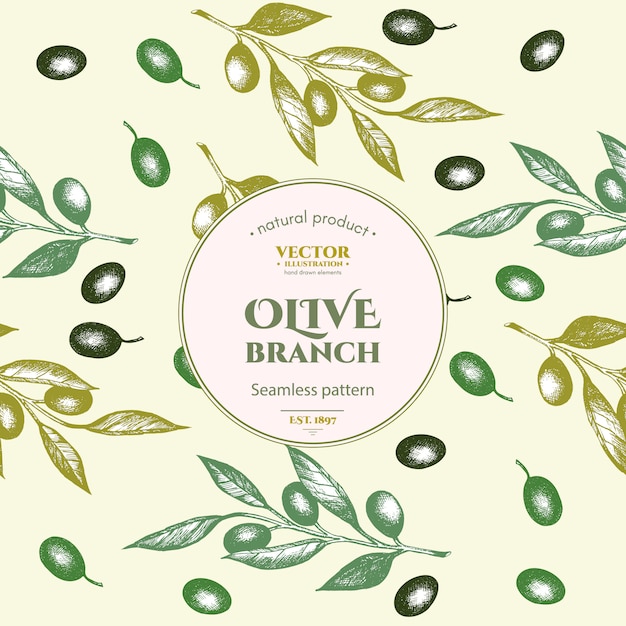 Olive seamless pattern