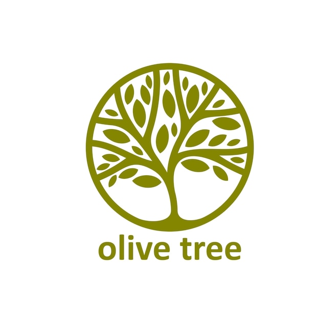 Olive tree agriculture company symbol or icon