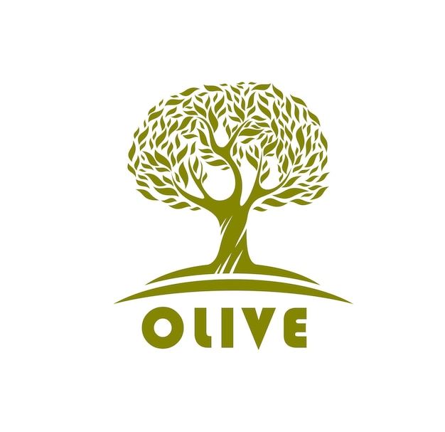 Olive tree eco product symbol or emblem
