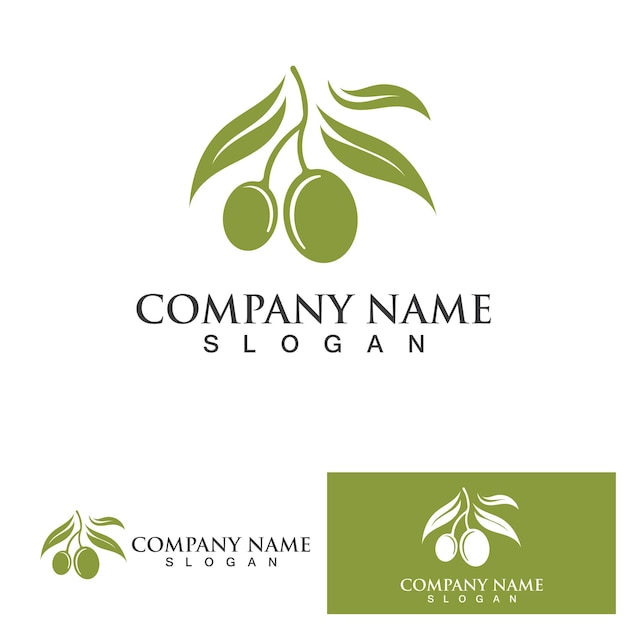 Olive tree logo vector illustration design template