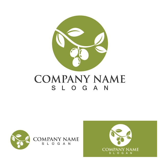 olive tree logo vector illustration design template