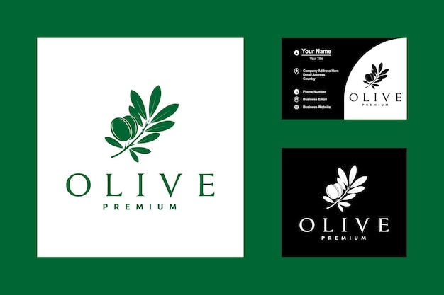 Olive Tree Minimalist Icon Logo Design Vector op witte achtergrond