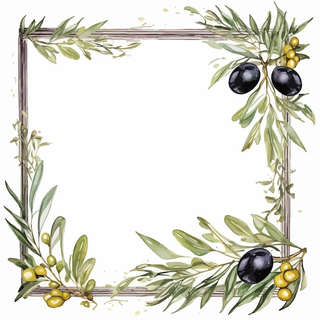 Vettore olive_tree_square_frame_border