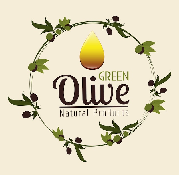 Progettazione di olive, illustrazione vettoriale.