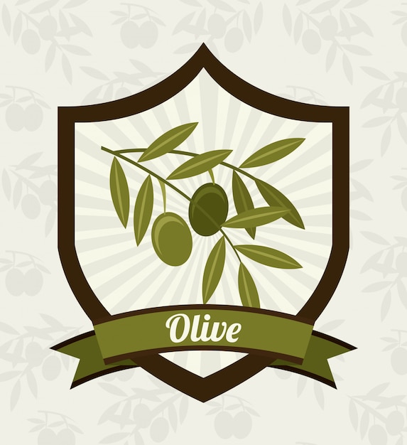 Vettore le olive progettano sopra l'illustrazione bianca di vettore del fondo