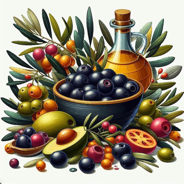 Vettore simbolo dell'icona dell'illustrazione vettoriale delle olive
