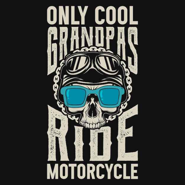 Vector olny coole opa's rijden motorfiets tshirt ontwerp