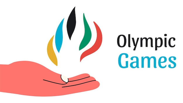 플랫 스타일 배너의 올림픽 게임 벡터 2024년 하계 올림픽 배경