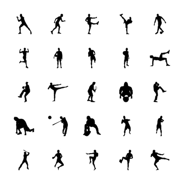 Olympische spelen silhouetten icons set