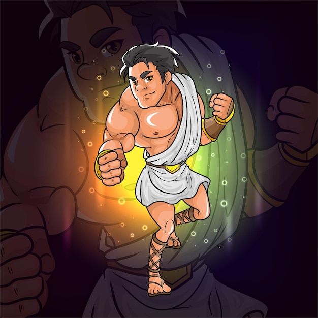 The olympus greek god apollo esport logo design of illustration