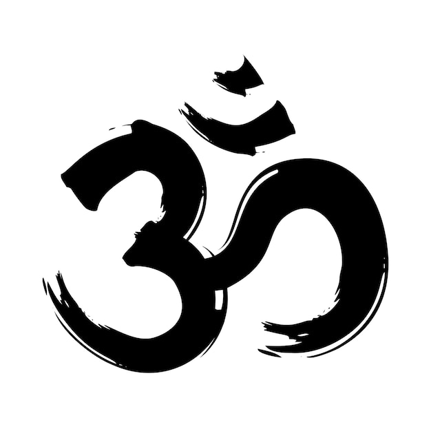 Vector om aum brush symbol yoga mantra om