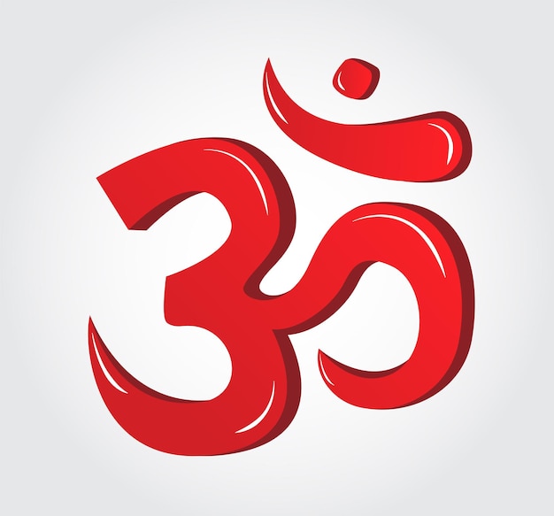 Вектор Ом изолированный индуистский религиозный символ счастливый дивали индийский духовный знак