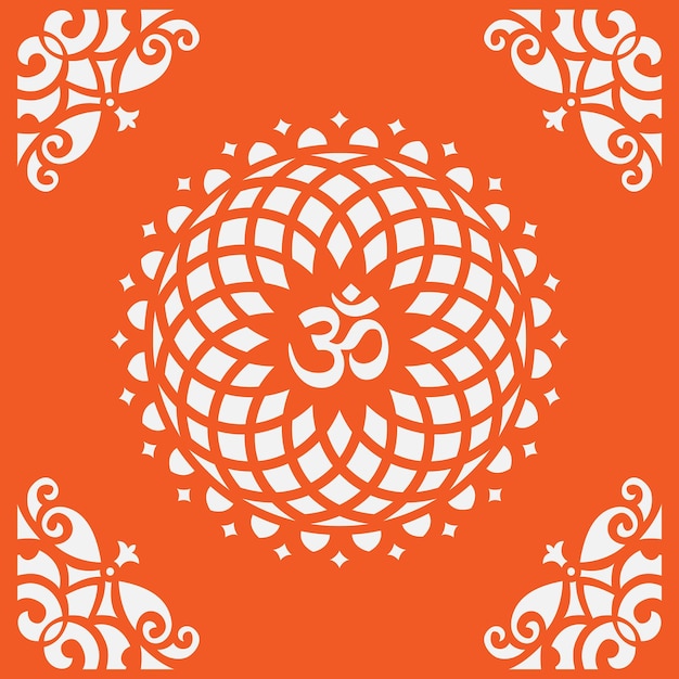 Om mandala circle design Om vector