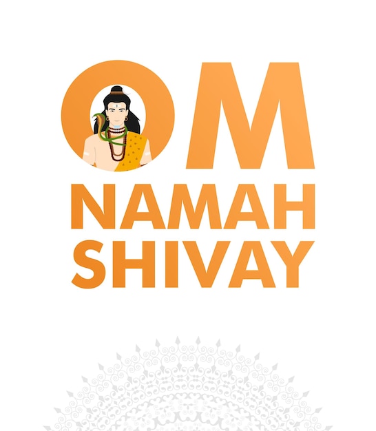 Vector om namah shivay minimal design vector with lord shiva