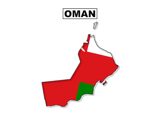 Oman flag map in vector