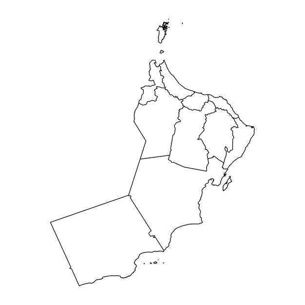 Oman map with administrative divisions Vector illustration