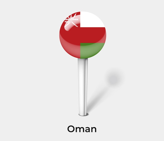 地図のベクトル図のオマーン押しピン