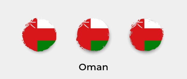 Oman vlag grunge bubbels pictogram vectorillustratie