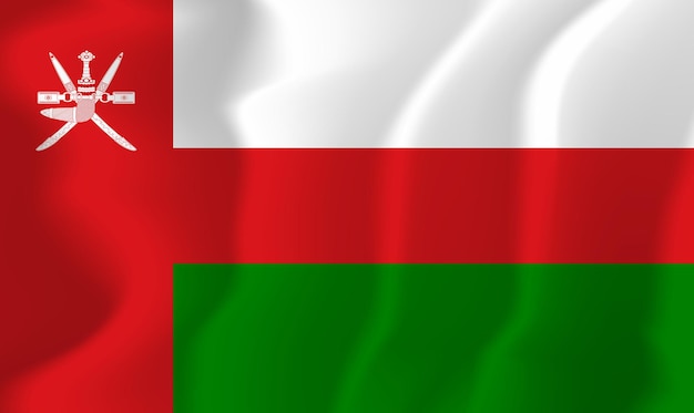 Oman zwaaide vlag vector illustratie achtergrond