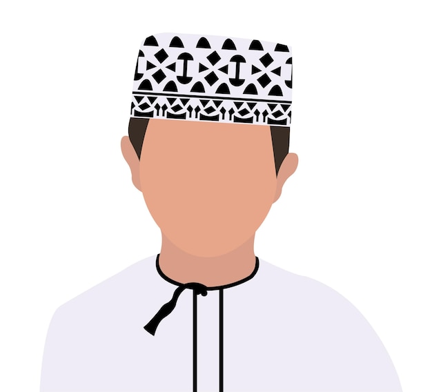 Omani boy character with traditional clothes