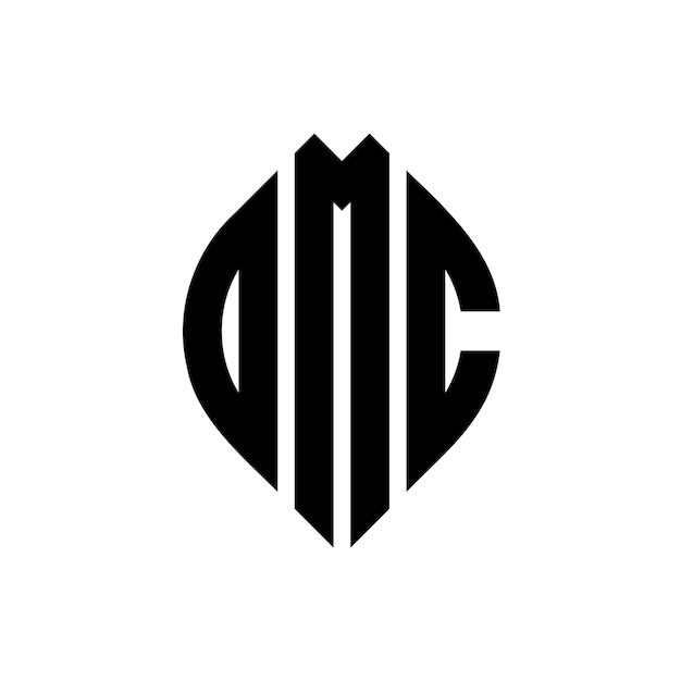 Vettore omc cerchio lettera logo design con forma di cerchio e ellisse omc ellisse lettere con stile tipografico le tre iniziali formano un logo cerchio omc cerchio emblema abstract monogramma lettera mark vettore