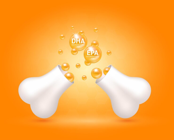 Omega 3 float out of the bone capsule. Help heal arthritis knee joint, pain in leg. Healthy bones.