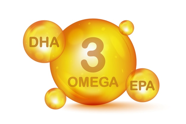 Vector omega 3 pictogram meervoudig onverzadigde vetten omega 3 organische vitamine voedingsstof omega vetzuren epa dha pil capsule vector illustratie