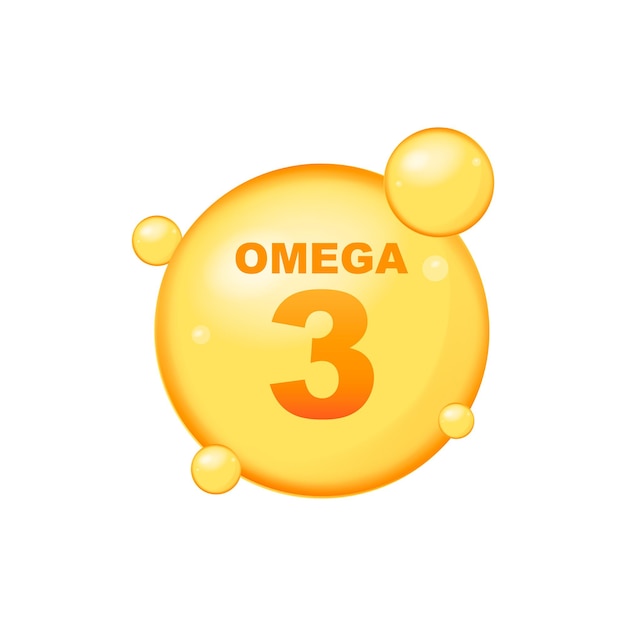 Capsula gialla realistica omega 3 isolata su sfondo bianco illustrazione vettoriale