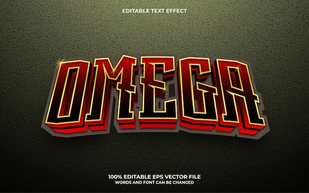 Omega 3d editable text effect