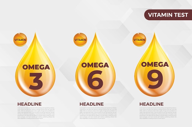 Omega3, omega6, omega9 vitamine icoon vector illustratie olie vis omega vitaminen