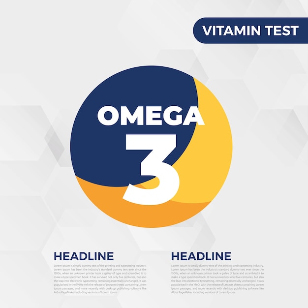 Omega3 ビタミン アイコン ベクトル イラスト油魚オメガ