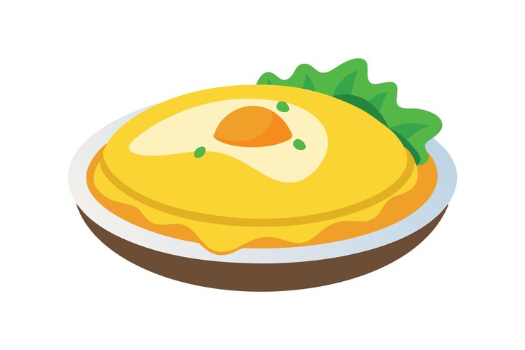 Vector 색 바탕에 오멜 고립된 평면 터 일러스트레이션