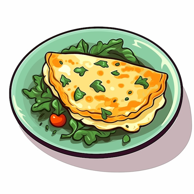 Omelette Scrambled Eggs as Tasty Dishes with Egg Ingredient Served on plate Vector Illustration